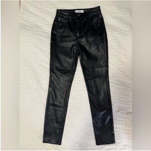 NWOT Pistola Women’s Black Faux Leather Skinny Pants Size 26